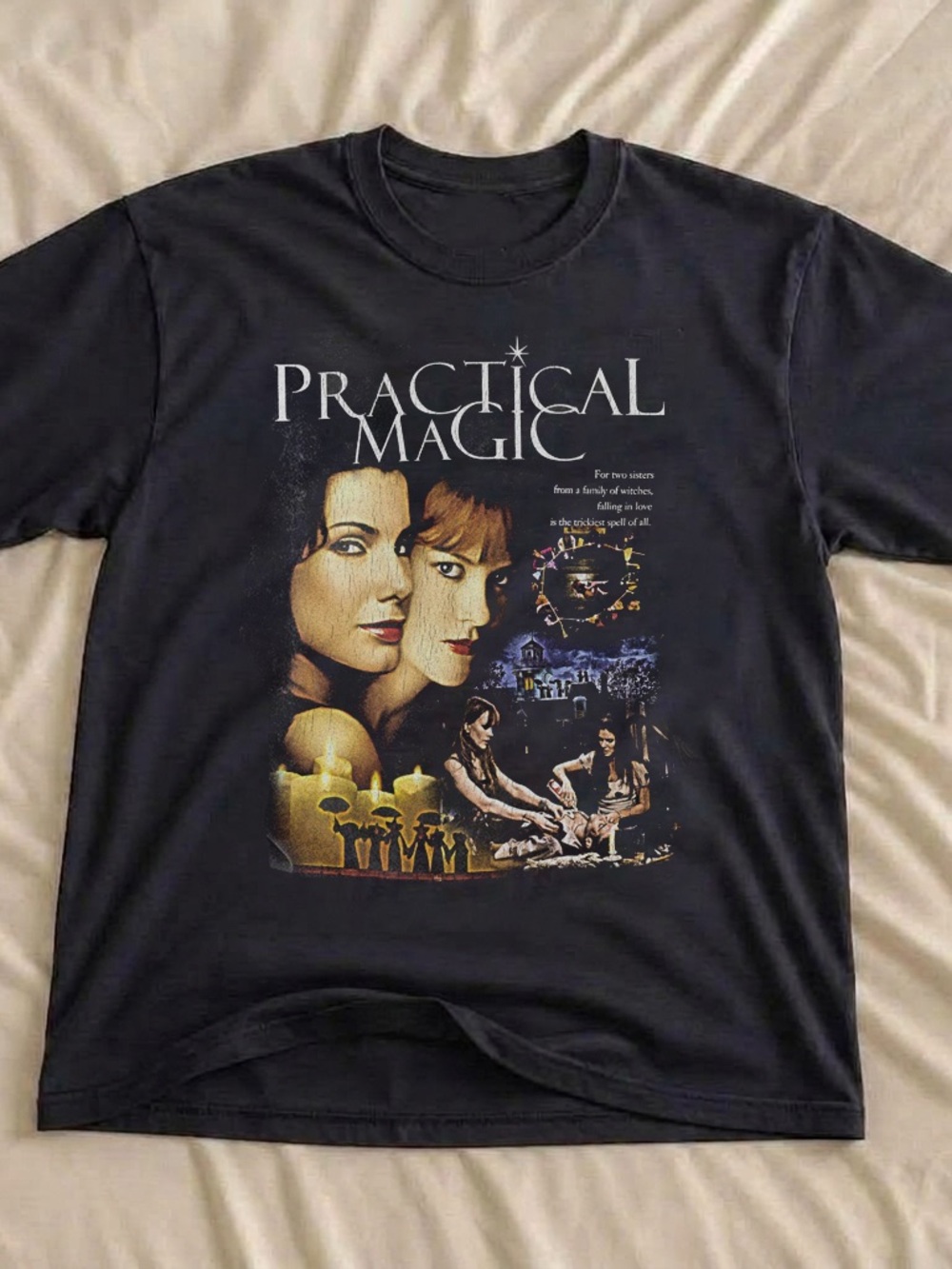 Practical Magic Movie Shirt, Vintage Witch Graphic Tee - Black Unisex